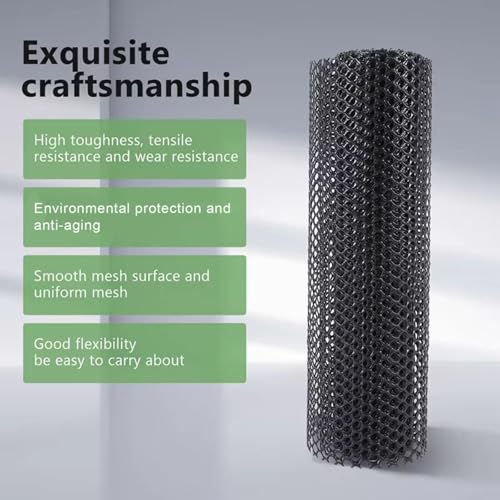 39.3IN x 65.6FT Garden Plastic Wire Mesh Fencing, Black Plastic Safety Fence Roll Poultry Breeding Netting Balcony Protection Net for Gardening Animal Pet Vegetable(Size:39.3INx32.8FT-Mesh 0.47IN) - size: 39.3INx32.8FT-Mesh 0.47IN
