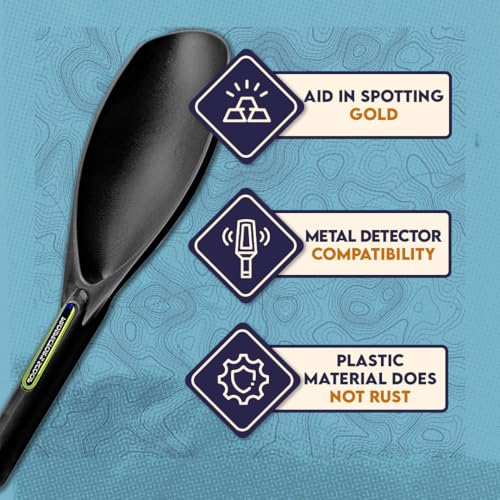 SE Black Prospector's Scoop - 12.5" Heavy-Duty Plastic Tool for Metal Detecting, Gold Panning, Treasure Hunting, and Gardening - color: Black