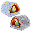 PETKNOWS 2 Pack Soft Hanging Bird Hammock Nest Bed for Cage Parakeet | Plush Fabric Material, Cage Bird Hammock, Winter Warm Hanging Bed, 2 Pack Soft Birds Nest For Parrot Cockatiels - color: Blue Gray