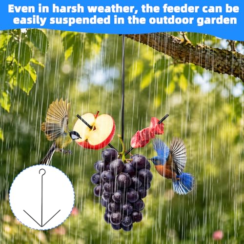 Black Oriole Feeder for Outdoors, Hanging Fruit Holder | Black hanging metal feeder holds oranges, jelly or fruit to attract orioles to gardens, patios and backyards; easy to refill