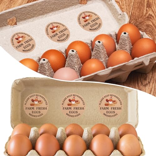 500pcs Farm Fresh Eggs Stickers, 2in Round Washed Egg Labels Self-Adhesive Carton Packaging Stickers Chicken Quail Farm Farmers Markets Supplies