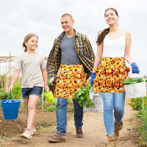 Egg Collecting Apron, 12 Pouches Chicken Egg Apron | Farmhouse Aprons for Chicken, Duck, Goose, Poultry Collection - color: Yellow-black Chicken, size: 49*52cm