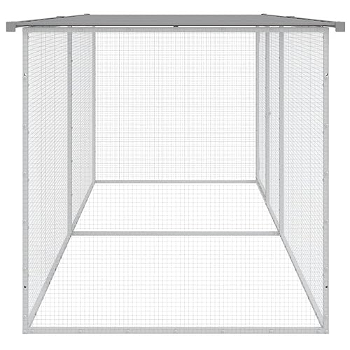 Chicken Coop with Roof, Large Galvanised Steel Poultry Cage for Backyard, 79.9 x 38.6 x 35.4 inch Outdoor Run for Hens and Small Animals, Weather-Resistant Pet Enclosure
