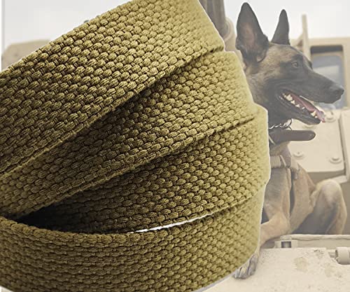 6ft Heavy Duty Tactical Dog Leash Military Brown Cotton K9 Dog Leash | Medium Large Dog Leash Strong for Outdoor Walking Hunting Hiking, Thick Webbing No Tangle Metal Hook - color: coyote brown