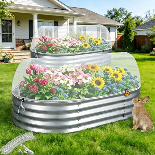 Garden Netting for Raised Beds 2PCS, Raised Garden Bed Plant Netting Cover Mesh with Drawstring for Garden Protection, Rectangular Bird Insect Netting Pest Barrier Screen for Vegetable, 4x2x1ft, White - color: 2pcs White Mesh, size: 4x2x1ft