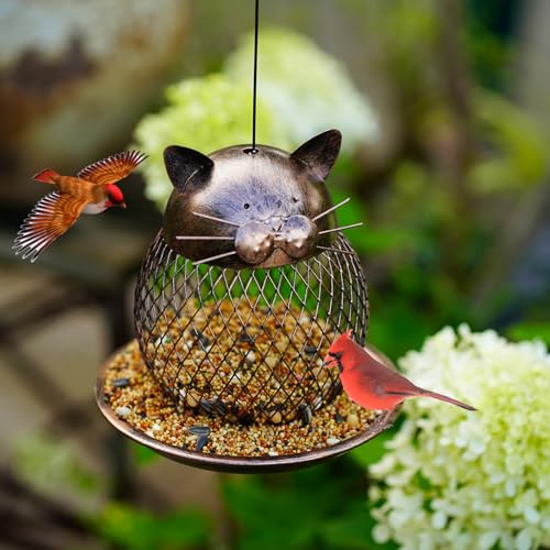 Mentoart Bird-Friendly Outdoor Feeder with Adjustable Hooks - Weatherproof Garden Decoration for Patios, Yards & Wildlife Observation (Easy to Refill & Clean)
