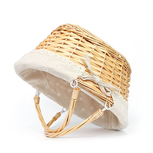 Wicker Basket Gift Baskets Empty Oval Willow Woven Picnic Basket Easter Candy Basket Storage Basket Wine Basket with Handle Egg Gathering Wedding Basket (Natural) - color: Natural, size: Large