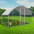 NUGRIART Large Metal Chicken Coop, Outdoor cage Run with Waterproof and Anti-UV Cover, Dome Roof Walk-in Poultry Cage Rabbit Duck House for Outside, Backyard and Farm. - size: 78.0"L x 120.0"W x 78.0"H
