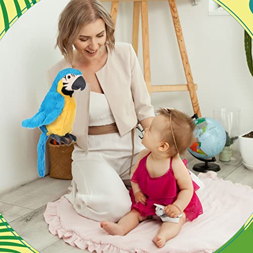 Jexine 3 Pack Macaw Parrot Plush Stuffed Animals, 9.8 Inch Realistic Bird Plush Toys, Soft PP Cotton Parrot Dolls for Kids, Nursery Room Decor Gift & Birthday Christmas