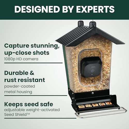 Perky-Pet SPCAM Perky-Pet Smart Bird Feeder with Camera - Squirrel-Resistant, 3.5 lb Capacity, Motion Activated 1080p HD, Wi Fi, SPCAM - Camera Feeder Gift Idea