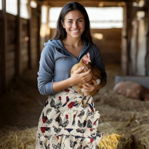12 Pocket Egg Collecting Apron for Chicken Duck Goose | Durable Canvas, Hands Free Harvesting, for Chicken Duck Goose Eggs, Garden & Farm Use