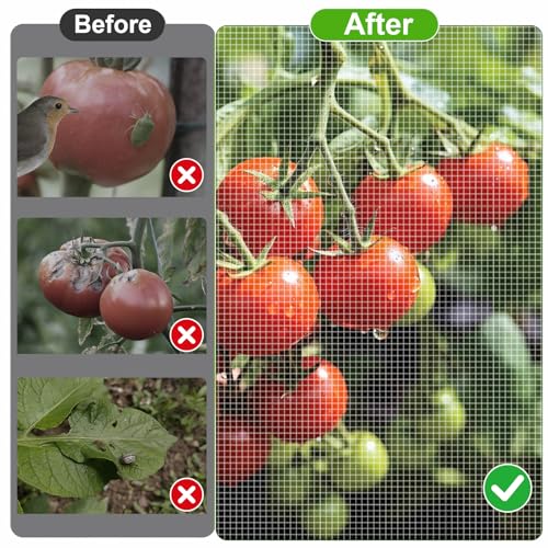 6 Pcs 57"X17.7"X17.7" Square Tomato Netting with Zipper, Insect Cover | Tomato Cage Mesh Cover, Drawstring, Garden Protection, Insect Barrier, Vertical Climbing Plants, Vegetables, Fruits - size: Square-6PCS