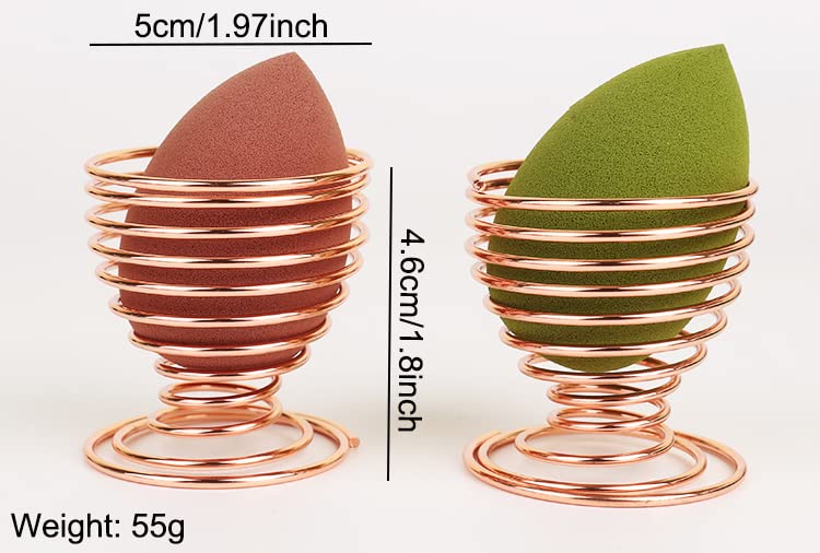 AKOAK 1 Pack Gold/Rose Gold Round Puff Storage Rack, Makeup Egg Drying Rack, Makeup Gourd Puff Sponge Display Beauty Tools - color: Rose gold