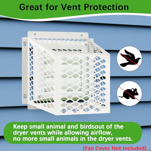 Dryer Vent Cover Outside,Dryer Vent Bird Guard for 5-6 inch Vent Hoods-2pk | Outdoor Bird Guard for Dryer Vent & Bathroom Exhaust,Galvanized Steel Dryer Vent Cage 8.5"Lx8.5"Wx6"H,Prevent Bird From Enter - size: 8.5"Lx8.5"Wx6"H, style: White-2PCS