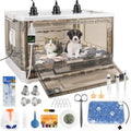 Puppy Incubator with Heating - 2026 New Puppy Incubators, Temperature Control & Quiet Ventilation, Kitten Incubators, Incubator for Puppies with 3Heat Lamp (23"x17"x14")