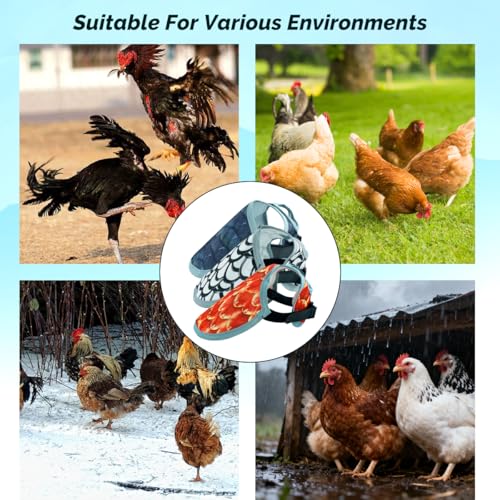 6 Pcs Chicken Saddles for Hens, Adjustable Chicken Apron Back Protector for Hens Back Feather Protection, Waterproof Chicken Back Protector for Poultry, Fits Small to Medium Hens