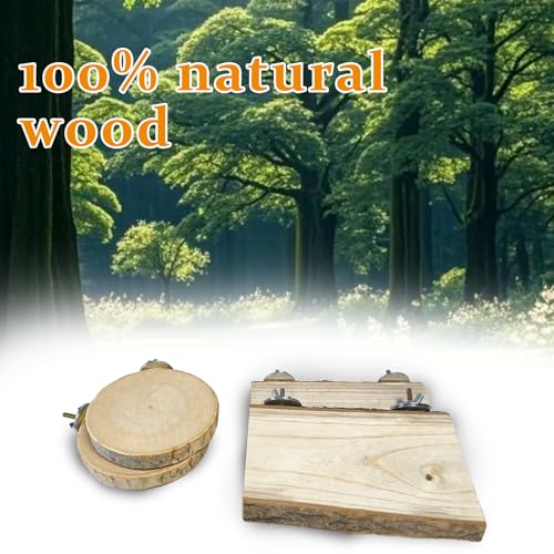 Hamiledyi Wood Bird Perch 4 Pcs Natural Bird perches Wooden Stand Platform or Budgie Conure Parrot Parakeet Cockatiel Lovebird - size: 3.9x2+6.1x2in