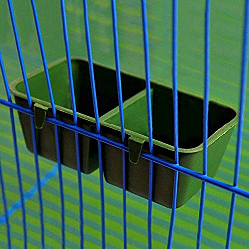 Litewoo Bird Food Water Feeder Parrot Seed Bowl for Cage (3.9inch 2 in 1) | 3.54x1.38x1.97 in, BPA-free plastic, with hooks, easy to clean, prevents tipping and mess, for small bird/parakeet /cage - size: 3.9inch 2 in 1