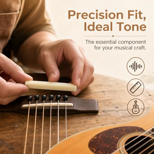 Miwayer 2 Pack 6-12 String Guitar Untreated Unbleached Bone Saddle Blank, Guitar Bridge Blank Saddles, Cut from Whole Bones, 80x10x3mm - color: Untreated Saddle 80mm 2 Pack