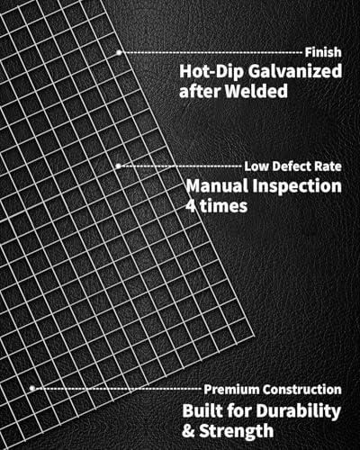 Hardware Cloth 1/2'' Chicken Wire Fencing 48'' x 100' 19-Gauge | Hot-dip Galvanized After Welding Chicken Wire Mesh Roll Works as Chicken Coop Wire for Secure Poultry Enclosures - size: 1/2'' 48in x 100ft