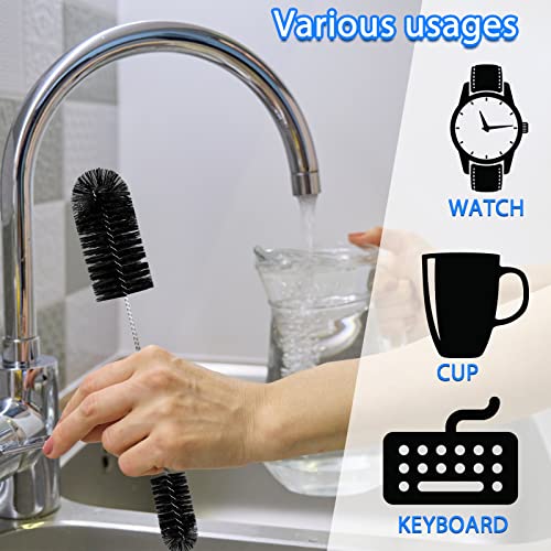 37 Pieces Hummingbird Feeder Cleaning Brush 3 Size Mini Nylon Tube Brushes Set 2 in 1 Double Headed Hummingbird Brush Cleaner for Bottles Tubes Jars Bird Feeder(Black) - color: Black