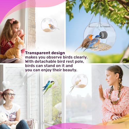 Bird Feeder with Camera Smart Backyard House Camera with Live View Instant Arrival Alerts Auto Capture Video Outside Wild Watching cam Gift for Bird Lovers