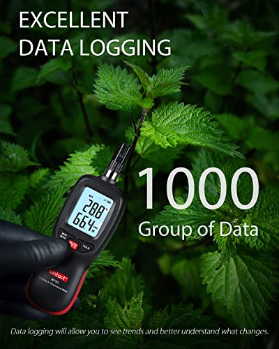 Humidity and Temperature Meter, Digital Hygrometer Handheld | Measure Dew Point, Wet Bulb, Ambient Temp, Humidity Thermometer Gauge, Psychrometer for Home, Room, Indoor, Outdoor HVAC