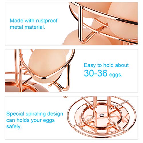 Toplife Spiral Design Metal Egg Skelter Dispenser Rack, Storage Display Rack, Rose Gold - color: Rose Gold