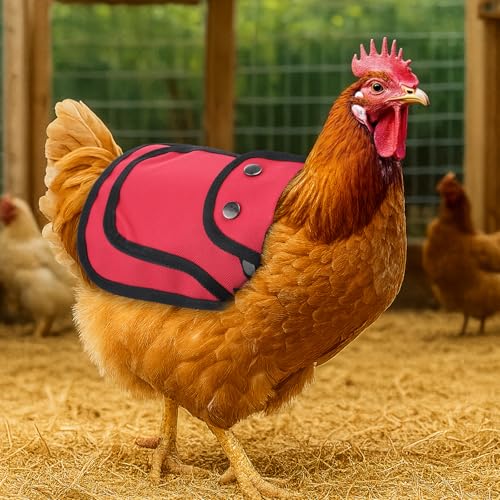 Chicken Saddles with Adjustable Straps, Breathable Chicken Aprons, 6 Pcs | Small Medium Large Hens Protector Vest Poultry Accessories for Rooster Mating, Back Feather Loss Prevention, 3 Colors