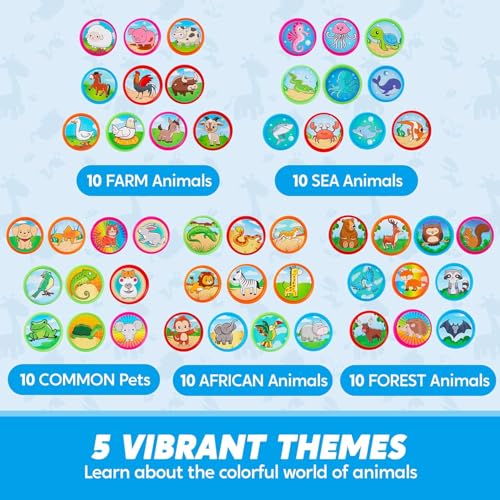 JOYIN 50 Pcs Animal Stamps for Kids, with 50 Different Designs, Farm,Sea Animals,Stamps for Crafting, Prize Box Toys for Classroom, Kids Party Favor, Birthday Party Favor Goodie Bag - style: Animal