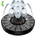 Solar Fountain Work On Cloudy Day,Solar Water Bird Bath Fountain with Faster Conversion Glass Solar Panel and Power Indicator,Built-in 2000mAh Battery,Outdoor Garden Decor(Black Panel)