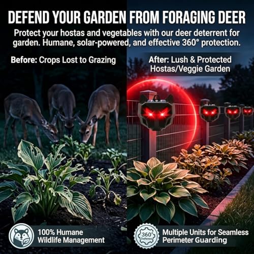 8 Pack Upgraded Coyote Deterrent Solar Predator Eyes Animal Repellent Outdoor Red LED Predator Light Deterrent for Deer,Fox, Raccoon,Skunk, Night Sentry for Chicken Coop,Yard,Garden & Farm Protection
