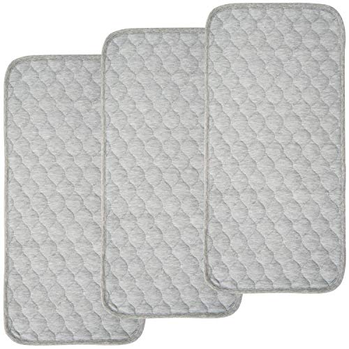 BlueSnail Quilted Thicker Waterproof Changing Pad Liners 3 Count(Gray 13” x 27”) - color: Gray(13” X 27”)