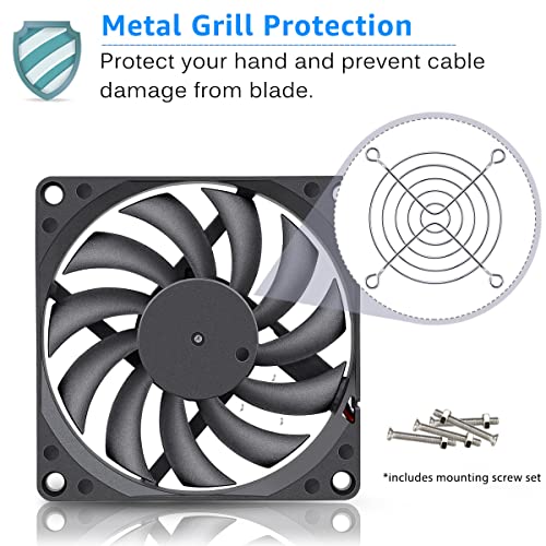 GDSTIME 80mm x 80mm x 10mm 12V Computer Case Brushless DC Cooling Fan 2Pin | Slim PC Fan 10mm, Replacement for Tight Spaces, 3D Printer Power Supplies, Hard Drive Case, MATX PSU - 8010, 80x80x10mm - size: 80x80x10mm