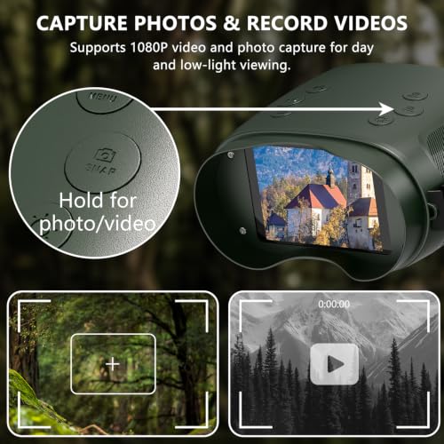 4K Digital Night Vision Binoculars, 10X Zoom, 2.8" HD Display | 4K Digital Night Vision Binoculars with 2.8" HD Screen, 10X Zoom, 1080P Video, Rechargeable Battery, Outdoor Gift Idea
