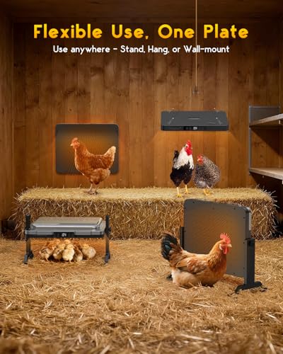 Magicfly Brooder Plate for Chicks, 200W Radiant Brooder Heating Plate | 11" x 15" Chicken Coop Heater for 20 Chicks, Digital Temp & Timer, with Remote Control & Cover for Ducklings, Quail