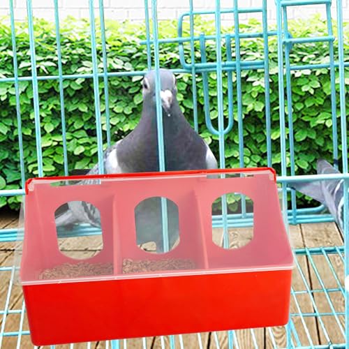 2Pcs Hanging Pigeon Feeder Water Box for Cage Suitable Quail Parrot Budgie and Other Birds (Three Holes)