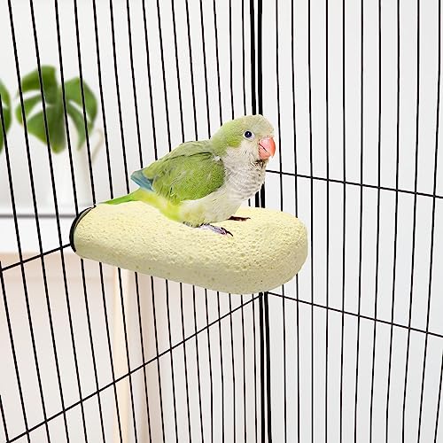 Bird Calcium Teeth Chew Toy Hamster Grinding Stone for Parrot Parakeet Cockatiel Rabbit Chinchilla Squirrel Cage Perch Stand (Random Color) (L) - size: L