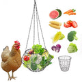 Hanging Chicken Feeder 6.5in, Foldable Poultry Treat Dispenser Ball | Chicken Enrichment Toys With 17in Hanging Chain, Poultry Feeding Equipment Rat Proof for Chicken/ Hens/ Duck/ Rabbits Coop - size: 1 Pack