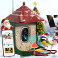 Smart Bird Feeder with Camera, Solar Panel & 5200mAh Battery, 4K HD Video, AI Identification, Instant Arrival Alerts & Alarm, IP65 Weatherproof, 32GB Card, 2L Capacity, for Bird Lover - color: Red Green