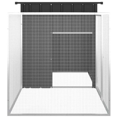 Chicken Coop Anthracite Galvanized Steel 78.7 x 35.8 x 39.4 in Outdoor Hen House Large Walk-in Chicken Run with Lockable Latch, Ventilation & Easy Assembly for Backyard Farm Garden - color: Anthracite