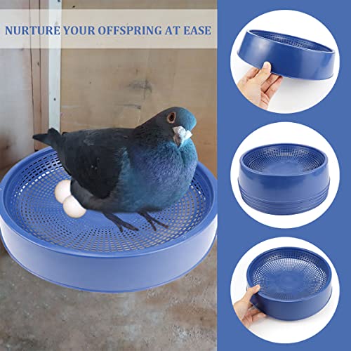 10 Pcs Plastic Pigeon Nest Bird Nest Bowls Pigeon Nest Bowl Breeding Hatching Nest for Pigeons Quails Breeding Hatching (Blue)