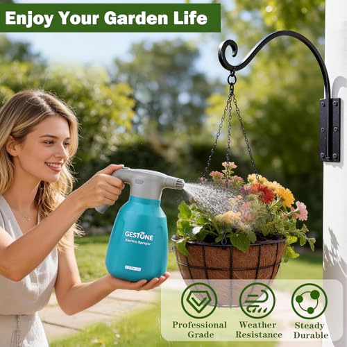 Heavy Duty 16 Inch Plant Hangers Bracket Outdoor 4 Pack Bird Feeder Hanger | 60LBS Capacity, Rust-Proof Metal Wall Hook, Enhanced 6-Hole Base, For Hanging Plants, Bird Feeder, Wind Chime, Flower Baskets - size: 16in-4Pack