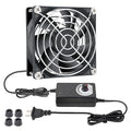 80mm Small Computer Fan with AC Plug, 110V 120V 220V 240V Fan with Speed Controller, Cooling for Gaming PC, Modem, Cabinet, Terrarium, Greenhouse