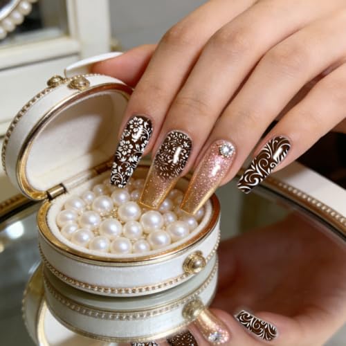 PH PandaHall 3pcs Swirls Nail Stamping Plates 42 Styles Vintage Swirly Nail Art Templates Romantic Swirl Floral Stainless Steel Image Plate Stencils with Tool for DIY Print Manicures Salon Design - style: Swirls