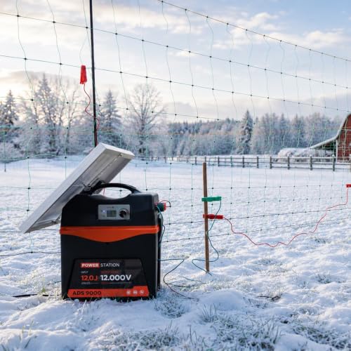 Electric Fence Netting 35.4" x 164', Portable Livestock Fencing with Fiberglass Posts, High Visibility, Safe & Humane Shock for Goats, Sheep, Hogs, Dogs & Predator Control, Need Energizer - size: 35.4in H*164ft L