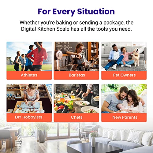 Etekcity 0.1g Food Kitchen Scale, Bowl, Digital Grams and Ounces for Weight Loss, Dieting, Baking, Cooking, and Meal Prep, 11lb/5kg, Stainless Steel Silver | 11lb/5kg capacity with tare, removable bowl, ideal for baking, coffee, meal prep and portion cont