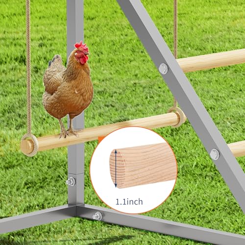 Chicken Roosting Bars Perch for Coop with Ladder, Heavy Duty Hot Dip Galvanized, Easy Assemble & Clean Backyard Hens, 37.6''L x 15.7''W x 27.5''H