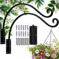 Heavy Duty 22 Inch Plant Hangers Bracket Outdoor 2 Pack Bird Feeder Hanger | 80LBS Capacity, Rust-Proof Metal Wall Hook, Enhanced 6-Hole Base, For Hanging Plants, Bird Feeder, Wind Chime, Flower Baskets - size: 22in-2Pack