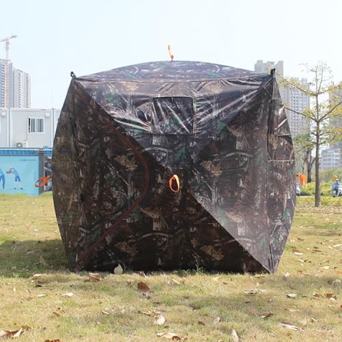 Camping Tent Hunting Blind See Through with Carrying Bag, 4-6 Person Pop Up Ground Blinds 270 Degree, Portable Camo Hunting Tent for Deer Turkey Hunting